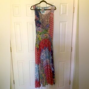 Johnny Was Floral Patchwork Hem Dress